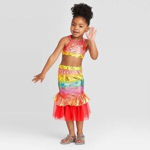 Girl’s Multicolored Mermaid Fishtail Skirt Sz 18M